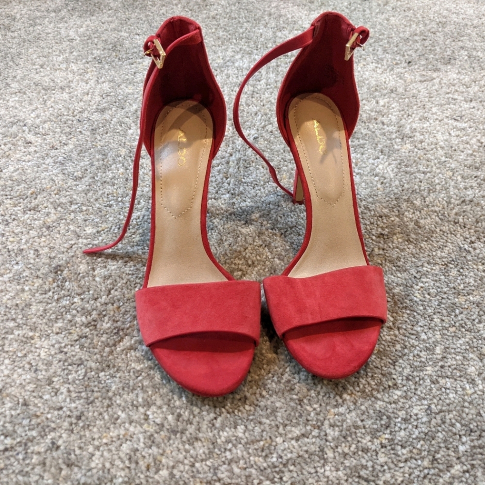 ALDO Red Vegan Suede Stilettos 6.5